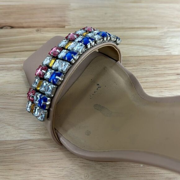 Thalia Sodi Linzee Embellished Zip-Up Pumps- Nude- Size 6 M - Picture 8 of 9